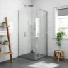 Newark 900 x 900mm Pivot Door Shower Enclosure + Slate Effect Tray