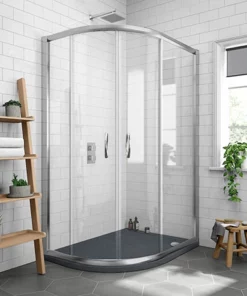 Newark LH 1200 x 800mm Offset Quadrant Enclosure + Slate Effect Tray