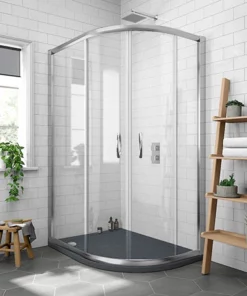 Newark RH 1200 x 900mm Offset Quadrant Enclosure + Slate Effect Tray