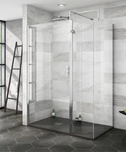 Nova 1400 x 800 Wet Room (inc. Screen, Side Panel + Return Panel with Slate Effect Tray)