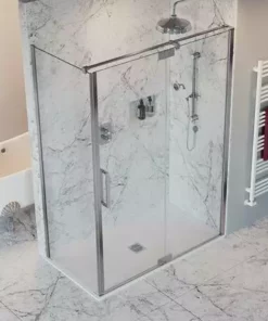 Crosswater Optix 10 Polished Stainless Steel Side Panel for Pivot Door with Inline -Shower Enclosure Ranges Shop OXPDSPSC0800 D2 460