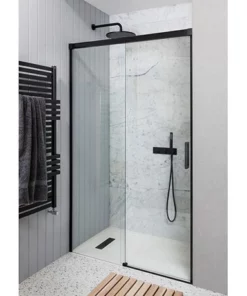 Crosswater Design+ Matt Black Sliding Shower Door