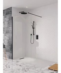 Crosswater Design+ Matt Black Walk-In/Side Panel