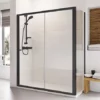 Roman Haven6 Matt Black 6mm Sliding Shower Door Enclosure - 1200 x 900mm