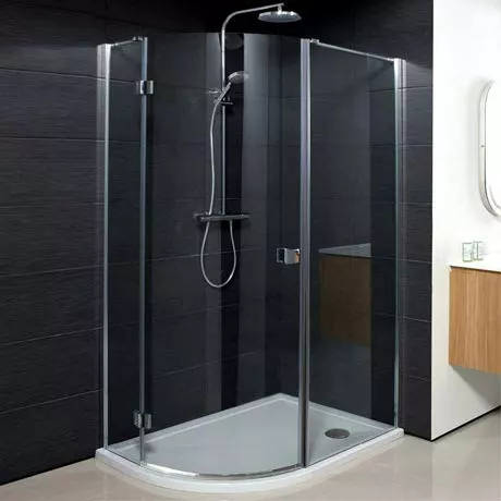 Crosswater Design Offset Quadrant Single Hinged Door Shower Enclosure - Various Size Options 1 Crosswater Design Offset Quadrant Single Hinged Door Shower Enclosure - Various Size Options