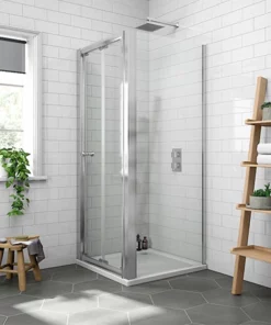 Newark 800 x 800mm Bi-Folding Shower Enclosure + Pearlstone Tray