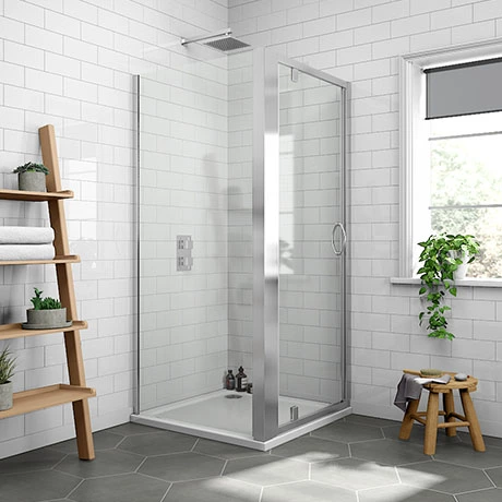 Newark 800 x 800mm Pivot Door Shower Enclosure + Pearlstone Tray 1 Newark 800 x 800mm Pivot Door Shower Enclosure + Pearlstone Tray