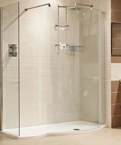 Roman Lumin8 1450mm Colossus Curved Wetroom Shower Panel With Side Panel