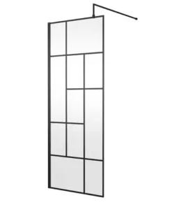 Venice 1400 x 900 Matt Black Abstract Grid Wet Room (800mm Screen + Tray) 10 Venice 1400 x 900 Matt Black Abstract Grid Wet Room (800mm Screen + Tray) -Shower Enclosure Ranges Shop VAMBG04 d1 460